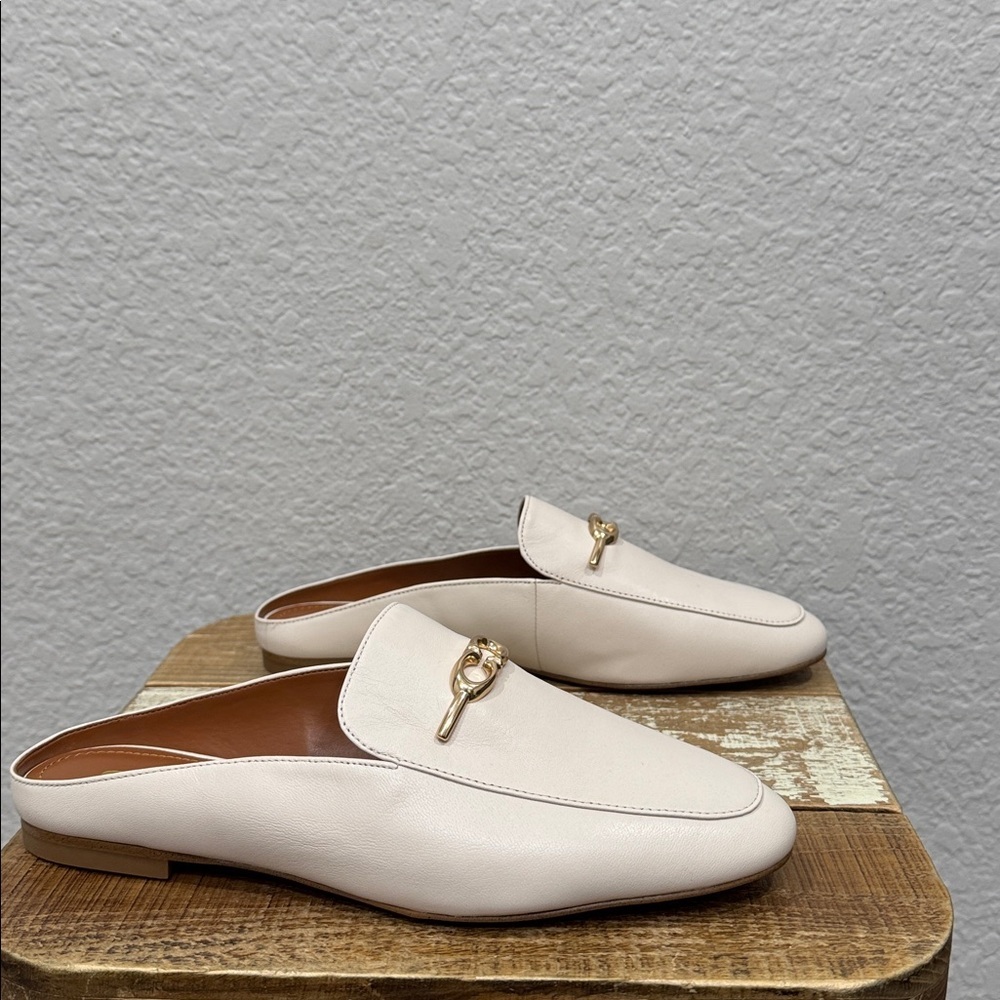Coach Sienna Leather Slide Mule Chalk Size 7 - Picture 4 of 8